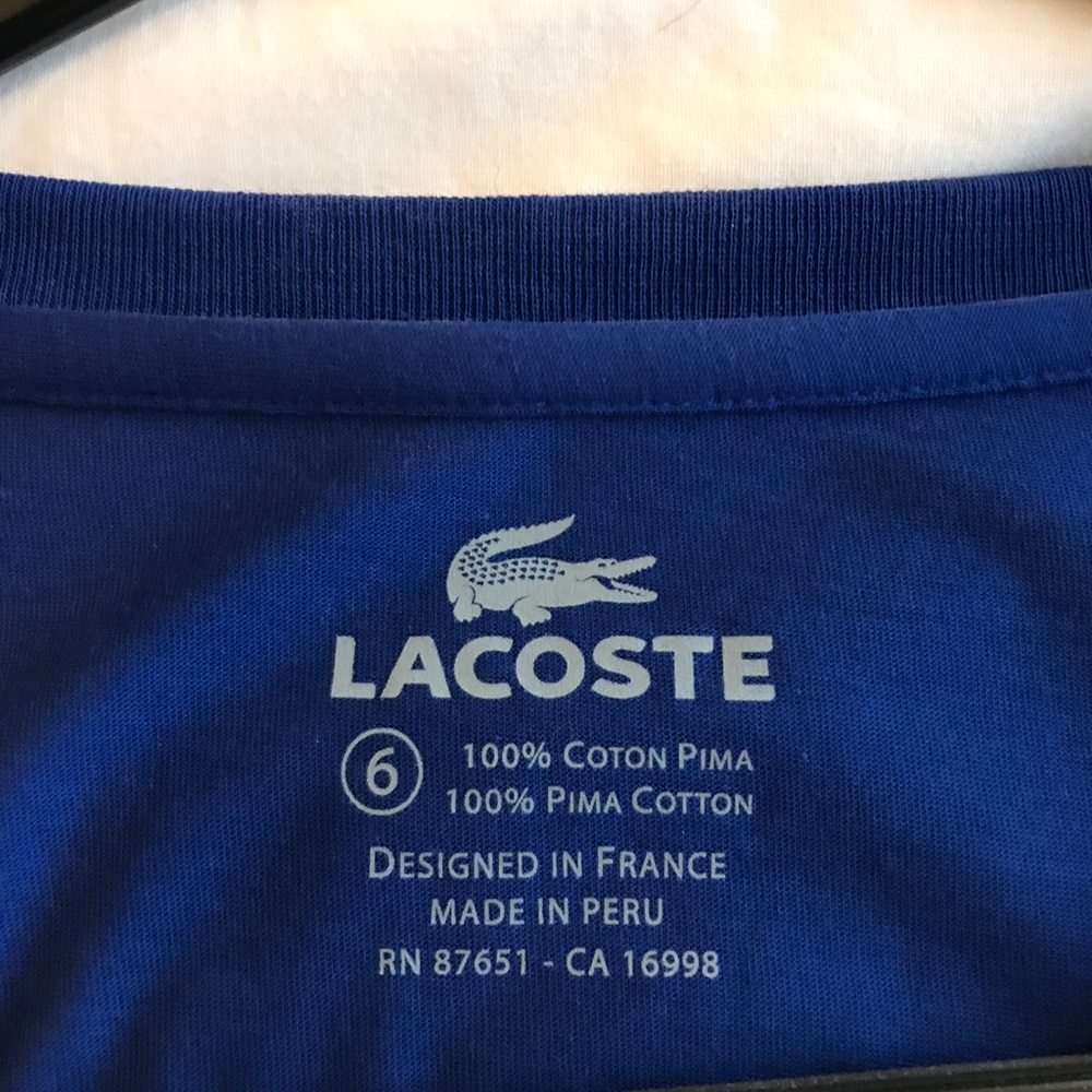 Lacoste Royal Blue V-Neck Tee